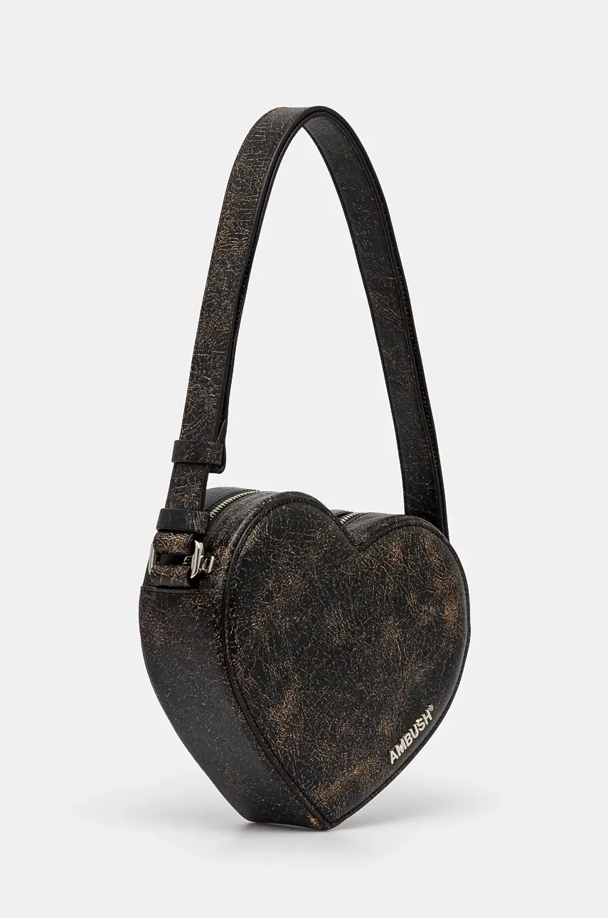 Сумочка AMBUSH Crackle Heart Shoulder Bag цвет чёрный BWNN006F24LEA0011000 Сумочка AMBUSH Crackle Heart Shoulder Bag цвет чёрный BWNN006F24LEA0011000