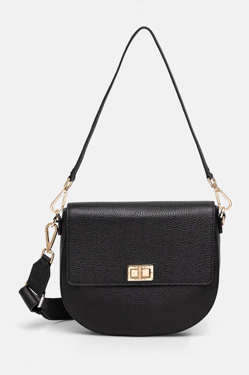 Geox geantă de piele culoarea negru, D25KAA-00046-C9999