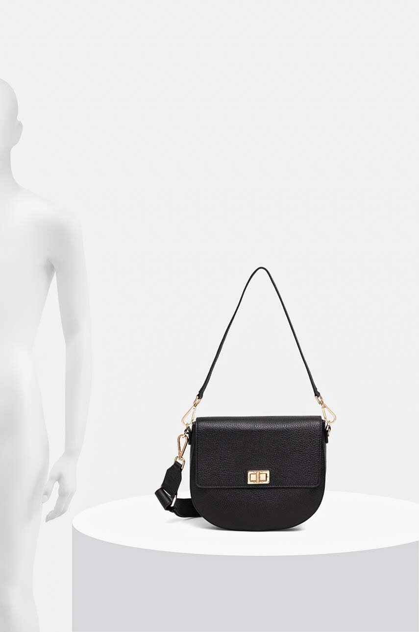 Δερμάτινη τσάντα Geox χρώμα: μαύρο, D25KAA-00046-C9999 φωτογραφία