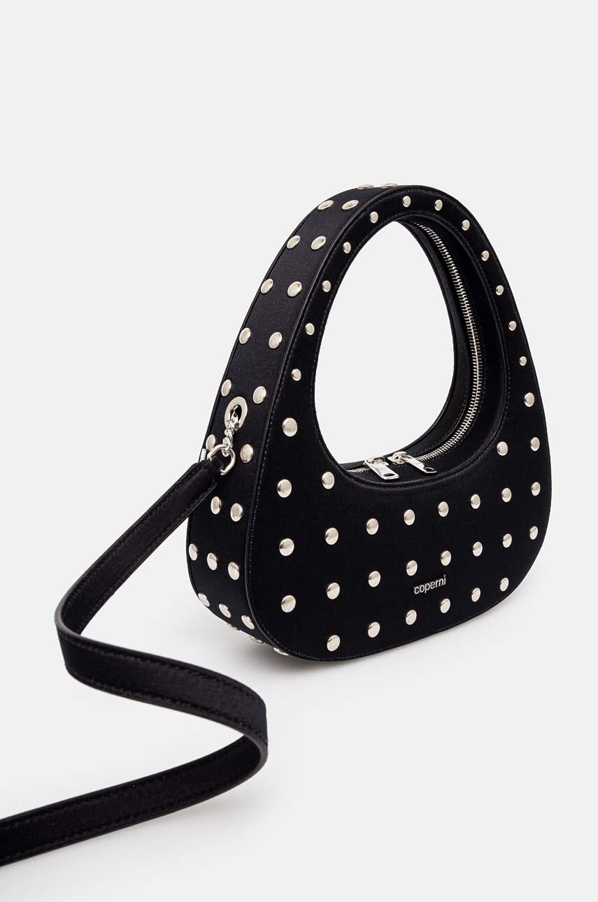 Τσάντα Coperni Studded Crossbody Baguette Swipe Bag χρώμα: μαύρο, COPBA60STF9003 φωτογραφία