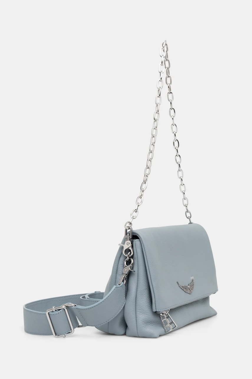 Кожаная сумочка ZADIG&VOLTAIRE цвет бирюзовый LWBA00008 Кожаная сумочка ZADIG&VOLTAIRE цвет бирюзовый LWBA00008