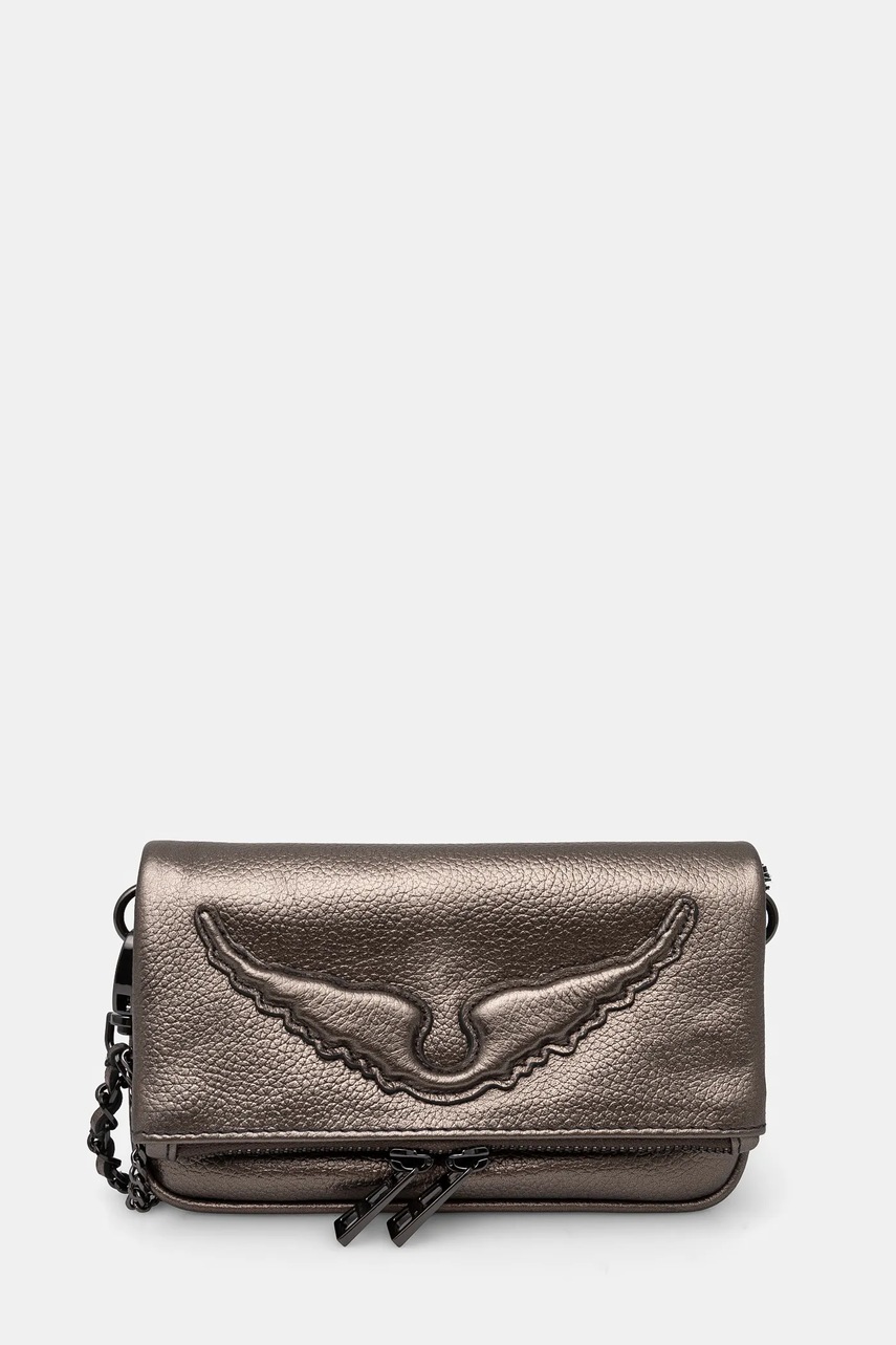 

Кожена чанта ZADIG&VOLTAIRE в сребристо LWBA02561, Сребърен