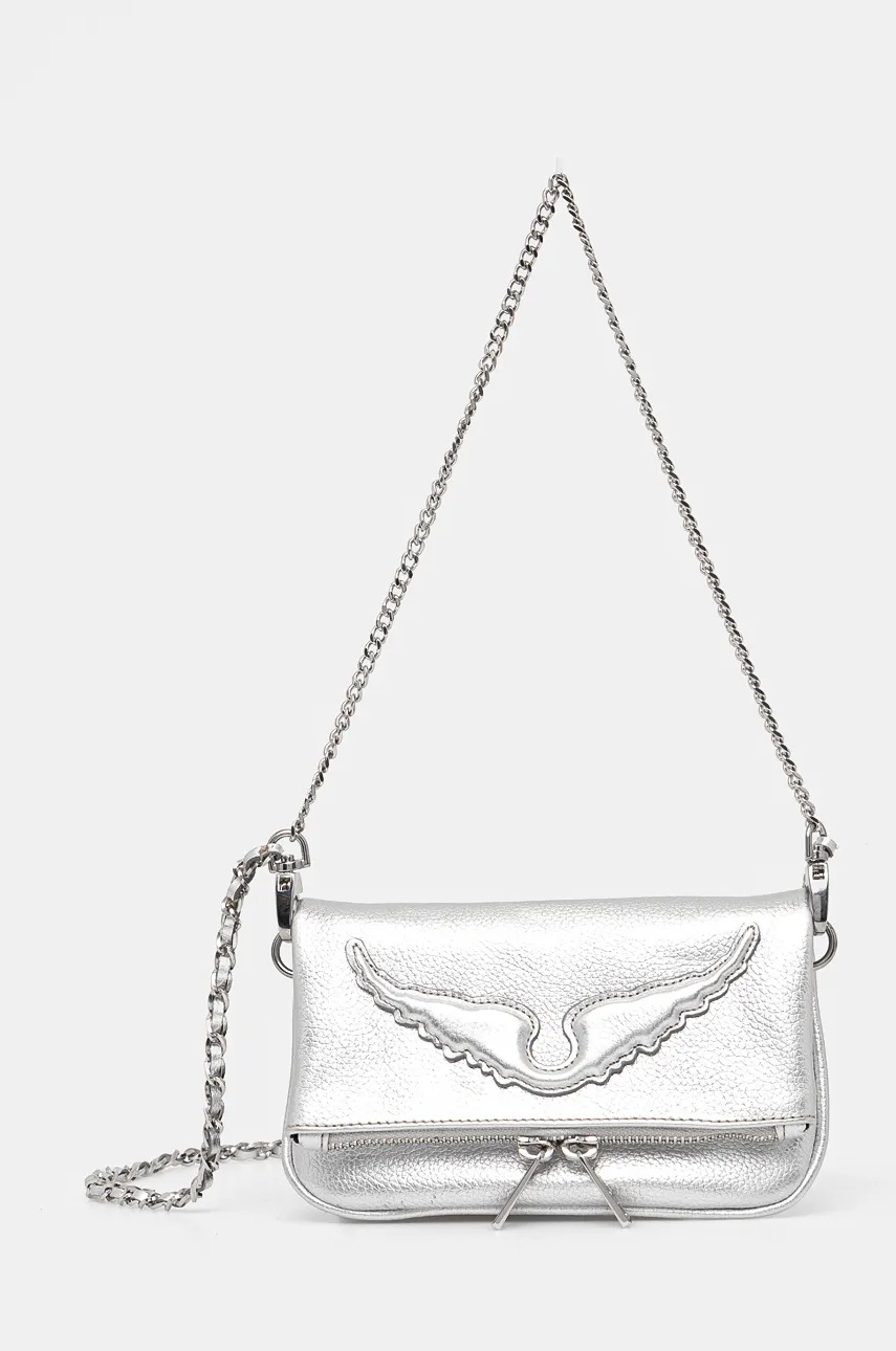 

Кожена чанта ZADIG&VOLTAIRE в сребристо LWBA02561, Сребърен