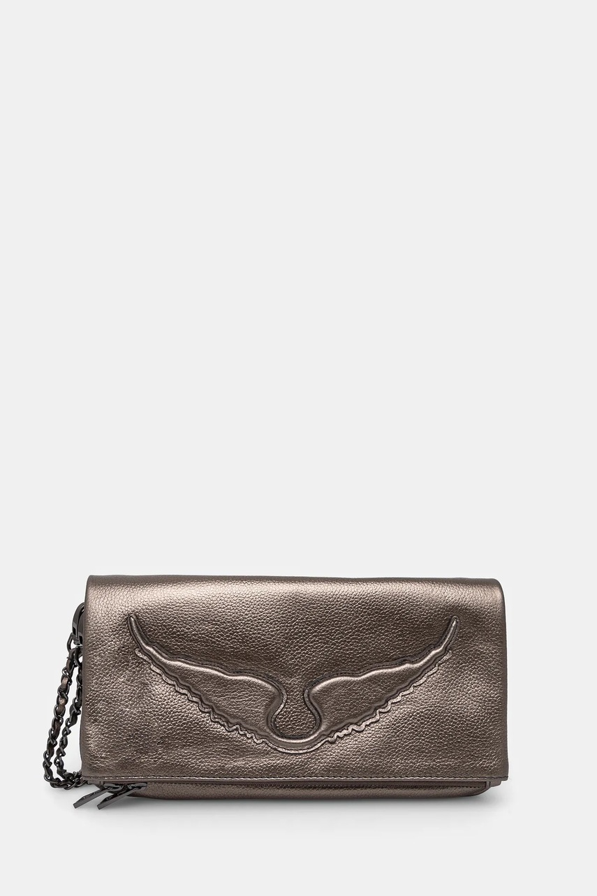 

Кожена чанта ZADIG&VOLTAIRE в сребристо LWBA02551, Сребърен