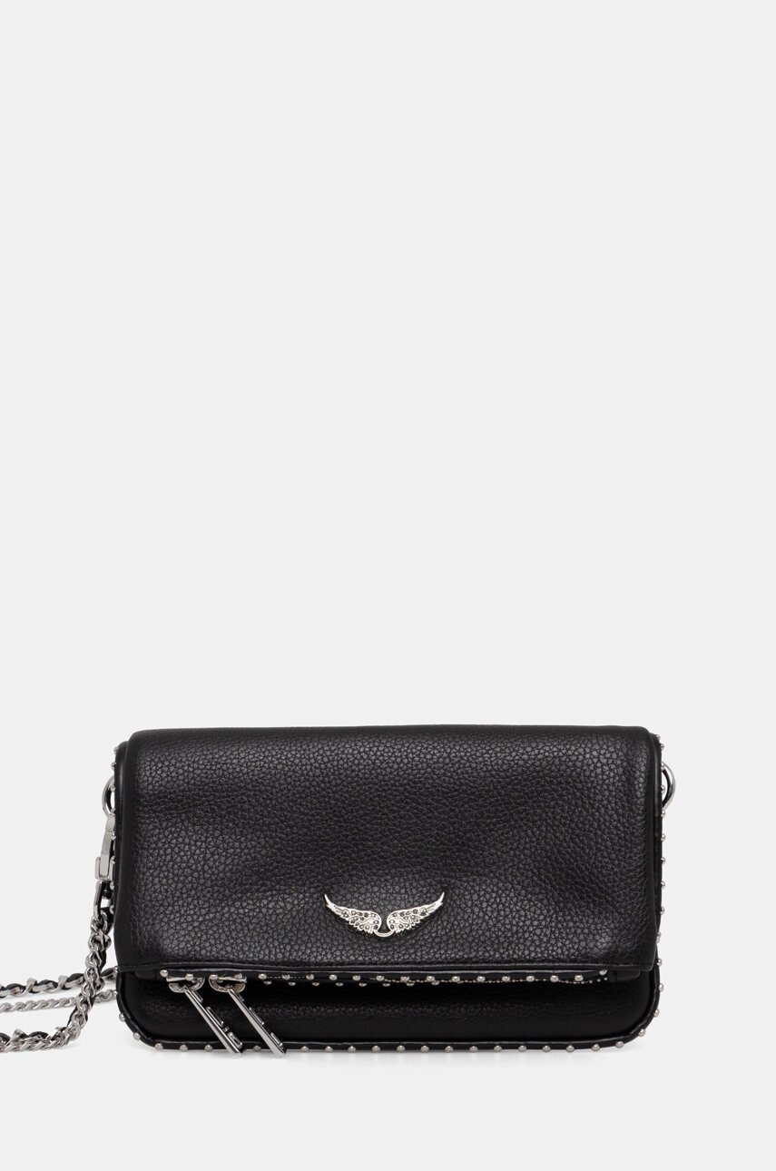 ZADIG&VOLTAIRE poseta de piele culoarea negru, LWBA00006 ZADIG&VOLTAIRE poseta de piele culoarea negru, LWBA00006