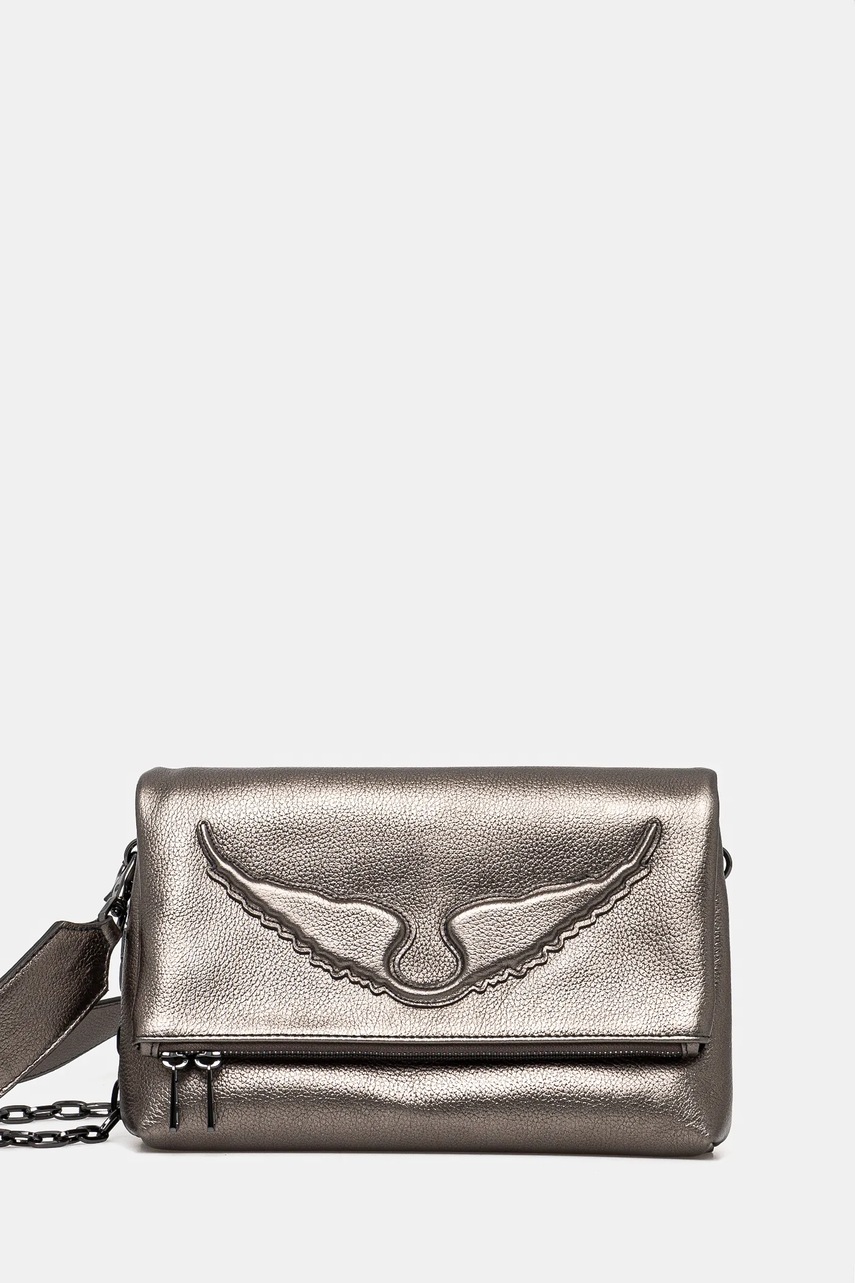 

Кожена чанта ZADIG&VOLTAIRE в сребристо LWBA02567, Сребърен