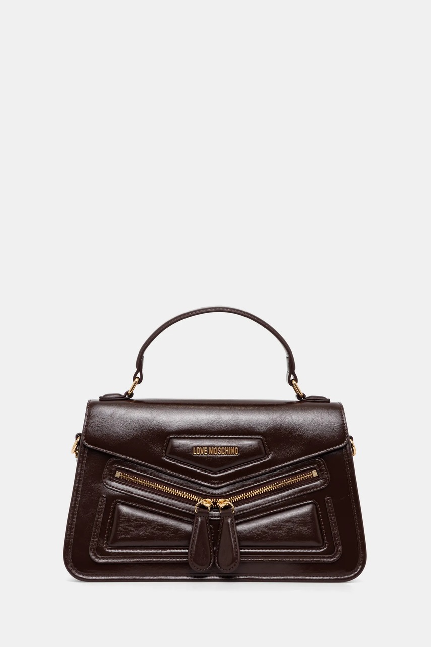 

Кожена чанта Love Moschino в кафяво JC4355PP0L, Кафяв