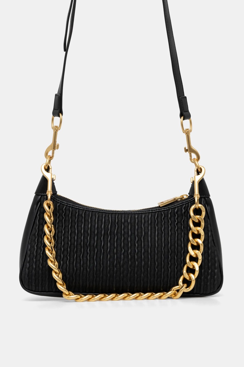 Δερμάτινη τσάντα Love Moschino χρώμα: μαύρο, JC4357PP0L φωτογραφία