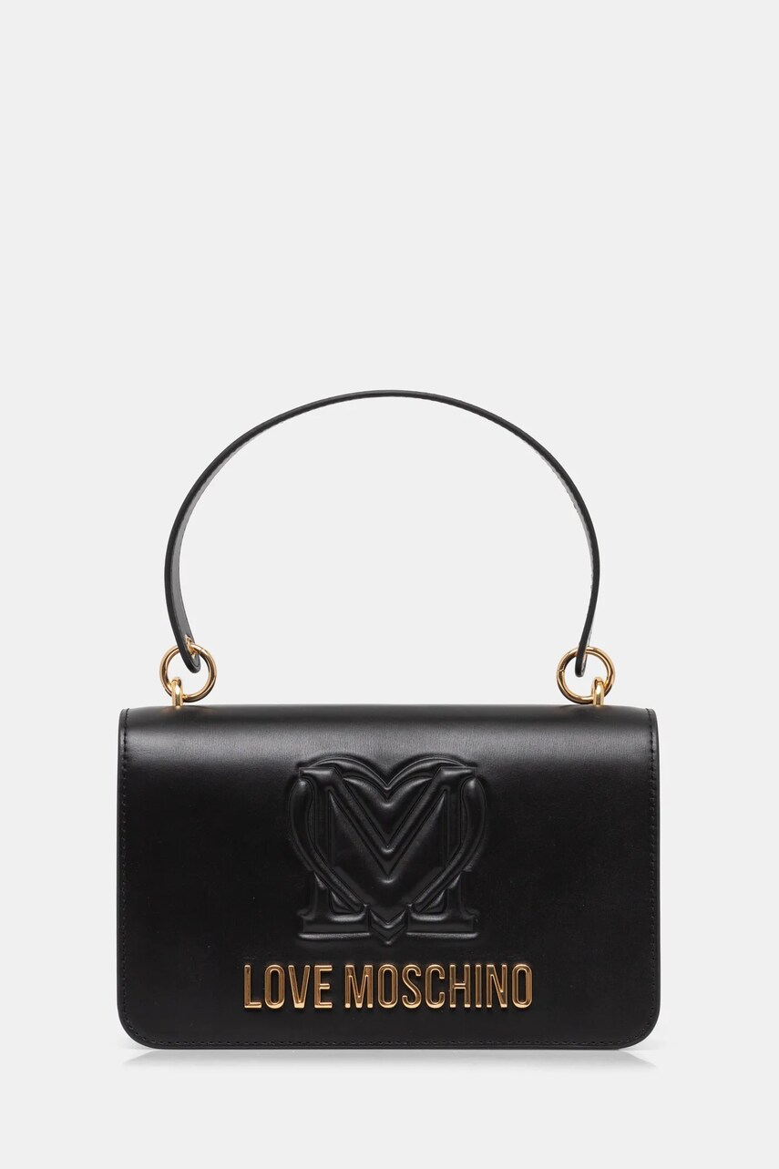 

Кожена чанта Love Moschino в черно JC4364PP0L, Черен