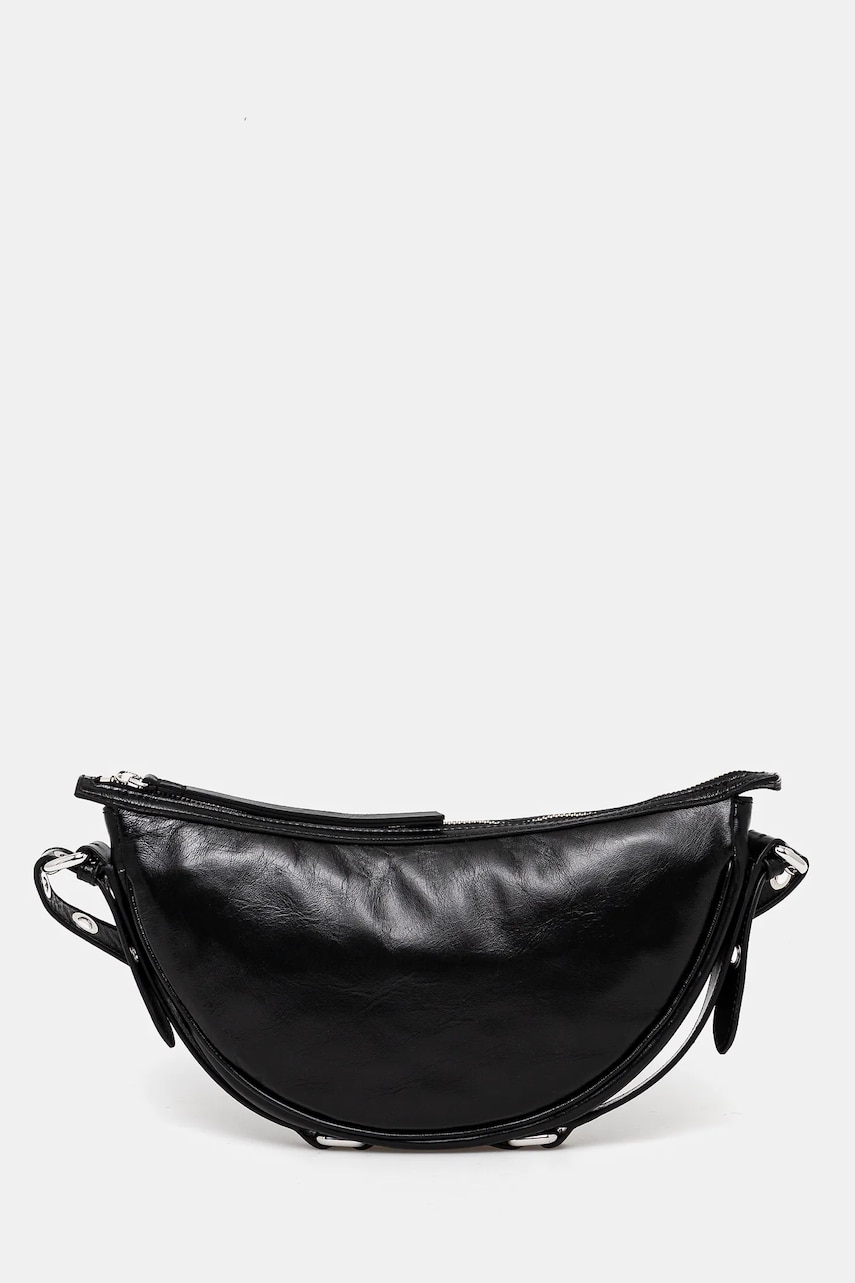 By Far poseta de piele Gib culoarea negru, MWBSB012LL002BK001PL