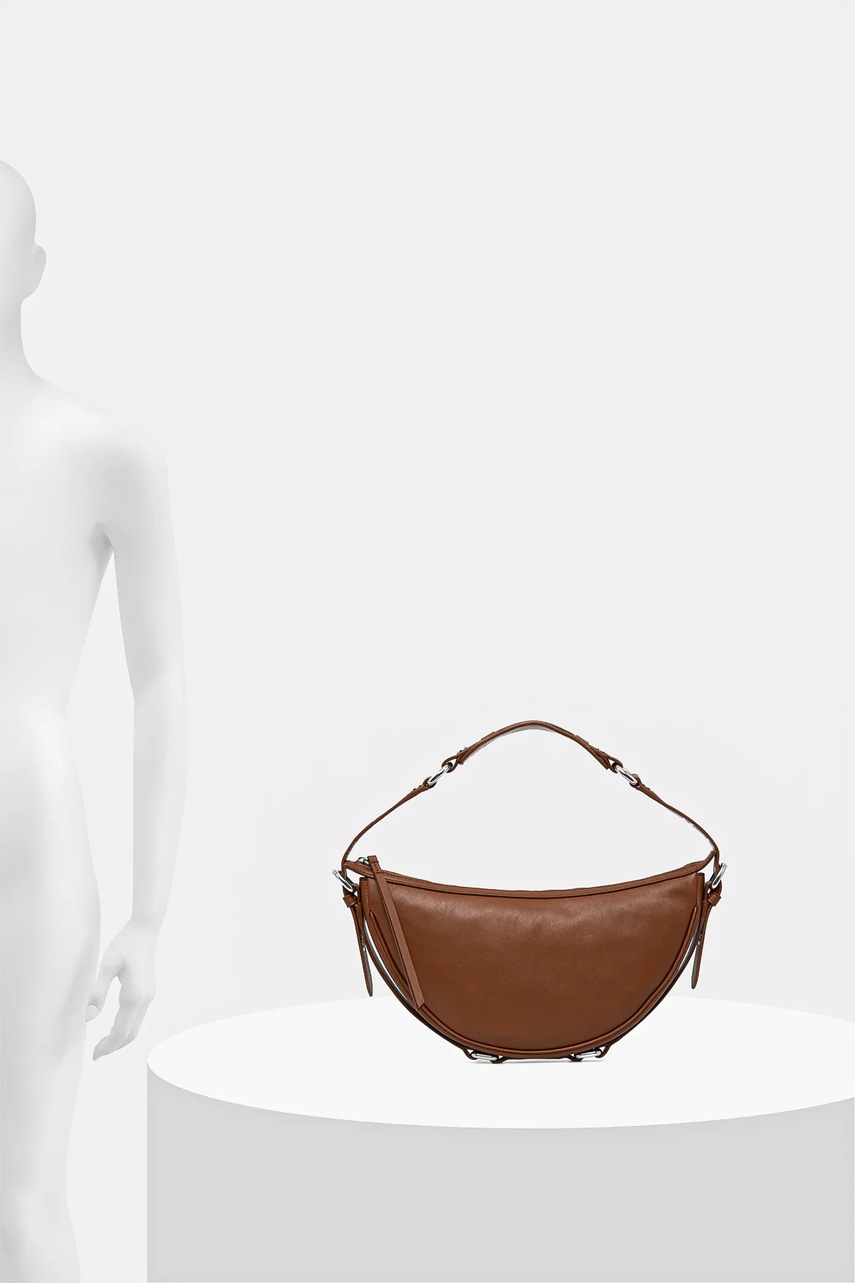 Δερμάτινη τσάντα By Far Gib χρώμα: καφέ, MWBSB012CL013BR051PL φωτογραφία