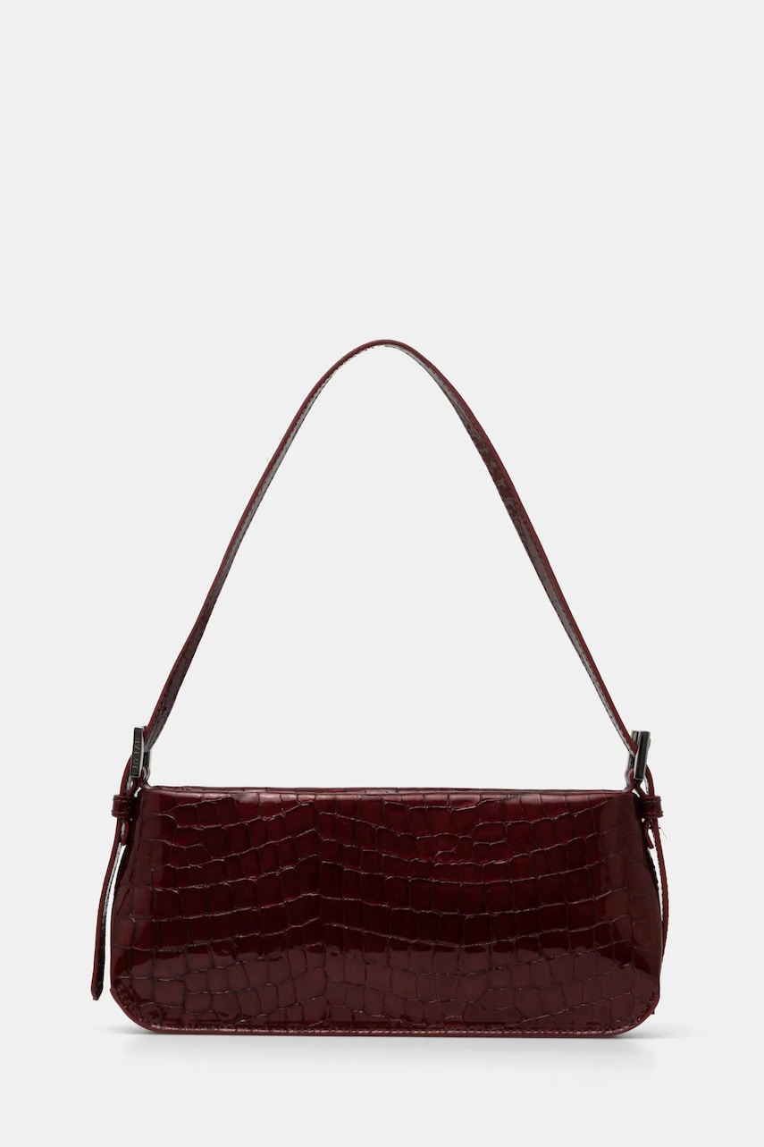By Far poseta de piele Dulce culoarea bordo, MWBSB009CL033BR045PL