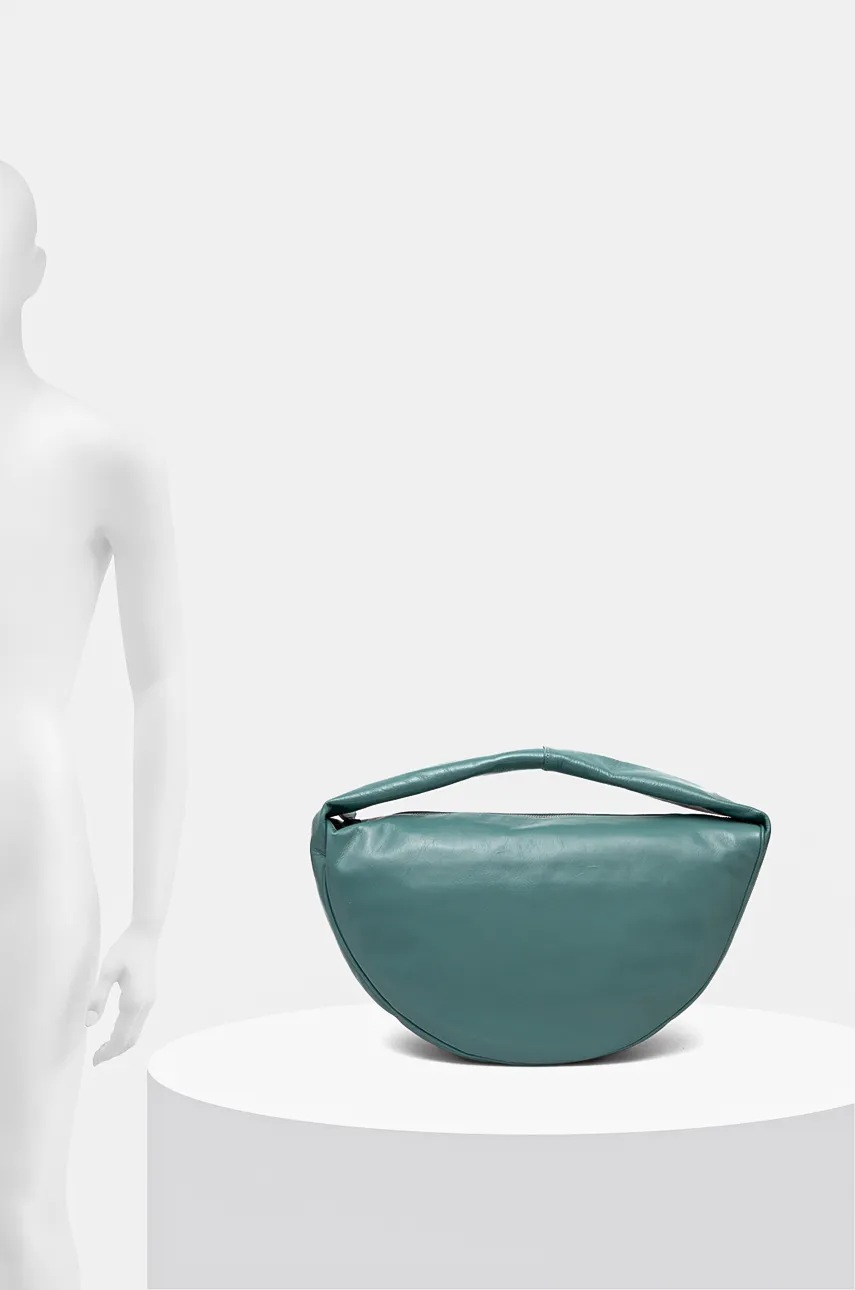 Δερμάτινη τσάντα By Far Maxi χρώμα: τιρκουάζ, MWBSB022LL002BL052PL φωτογραφία