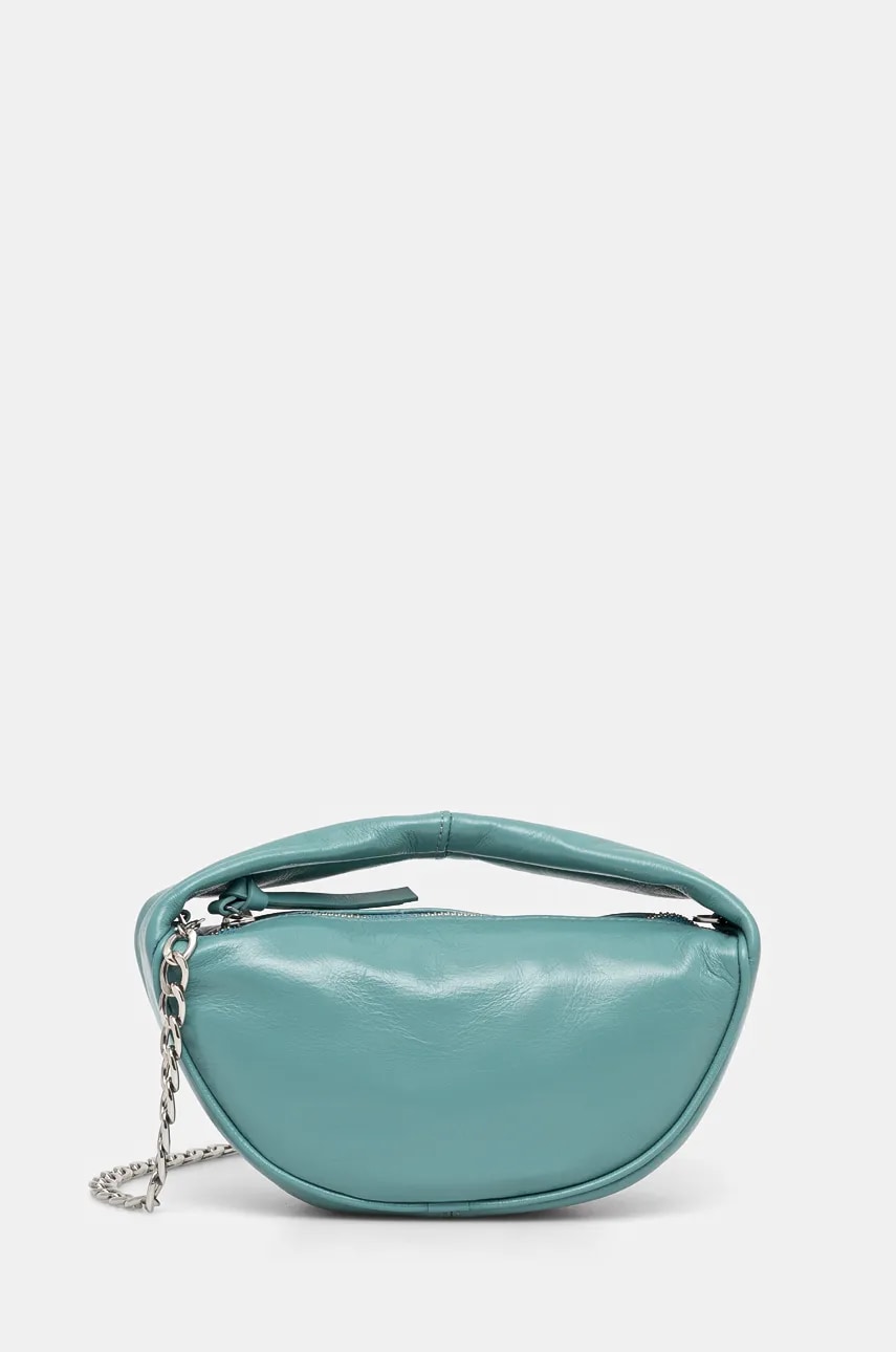 By Far poseta de piele Baby Cush culoarea turcoaz, MWBTH014LL002BL052PL By Far poseta de piele Baby Cush culoarea turcoaz, MWBTH014LL002BL052PL
