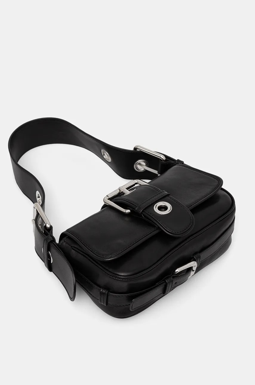 By Far poseta de piele Eloise culoarea negru, MWBSB015CL013BK001PL By Far poseta de piele Eloise culoarea negru, MWBSB015CL013BK001PL