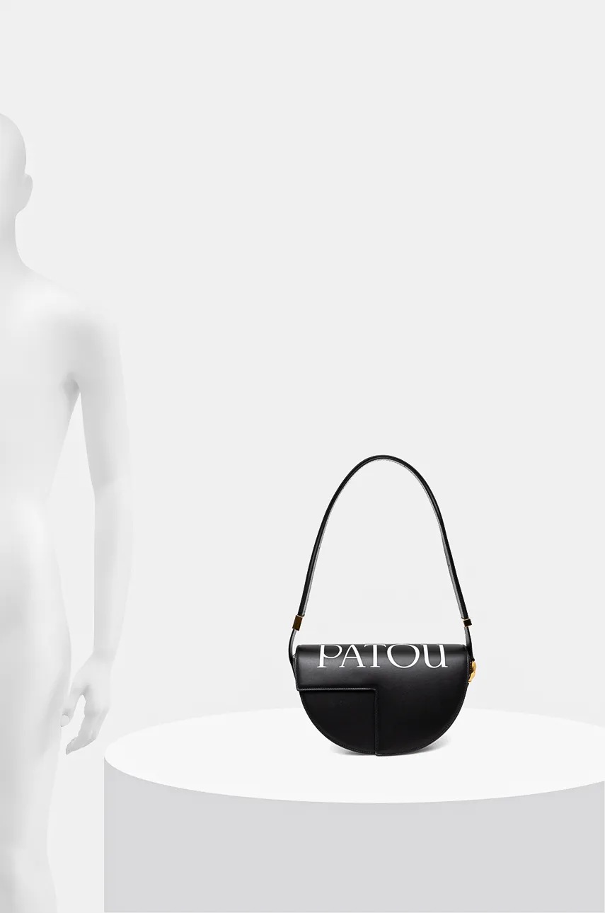 Δερμάτινη τσάντα Patou χρώμα: μαύρο, BA0015000 φωτογραφία
