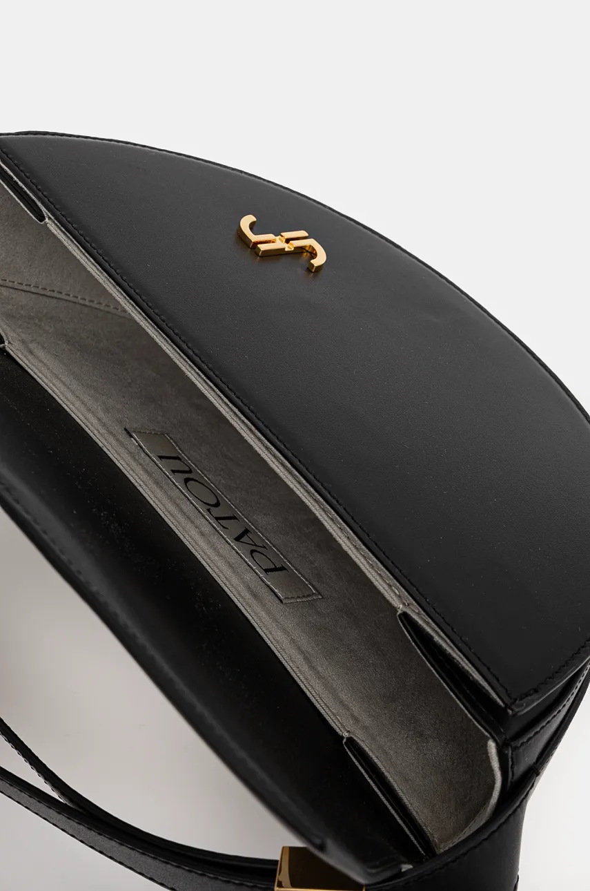 Δερμάτινη τσάντα Patou χρώμα: μαύρο, BA0015000 φωτογραφία