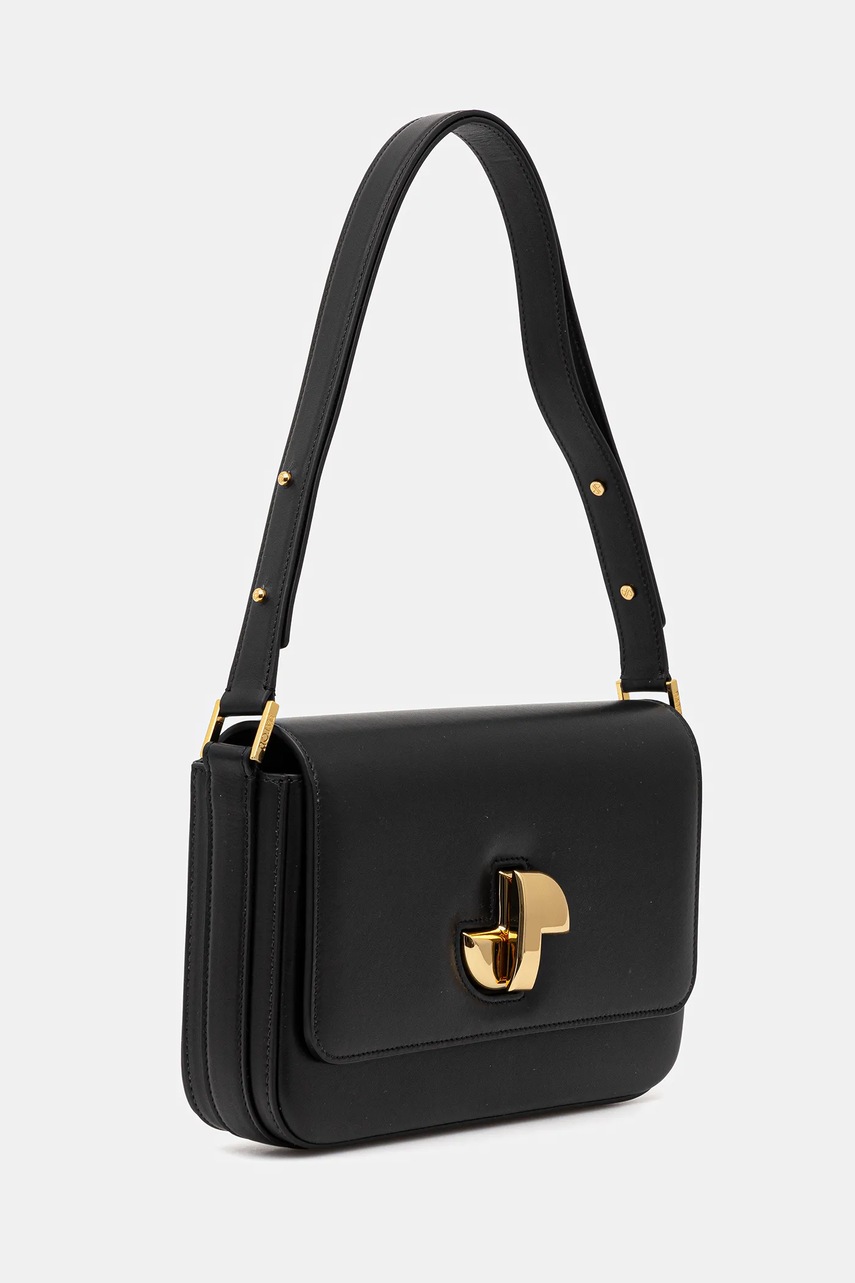 Δερμάτινη τσάντα Patou χρώμα: μαύρο, BA0175000 φωτογραφία