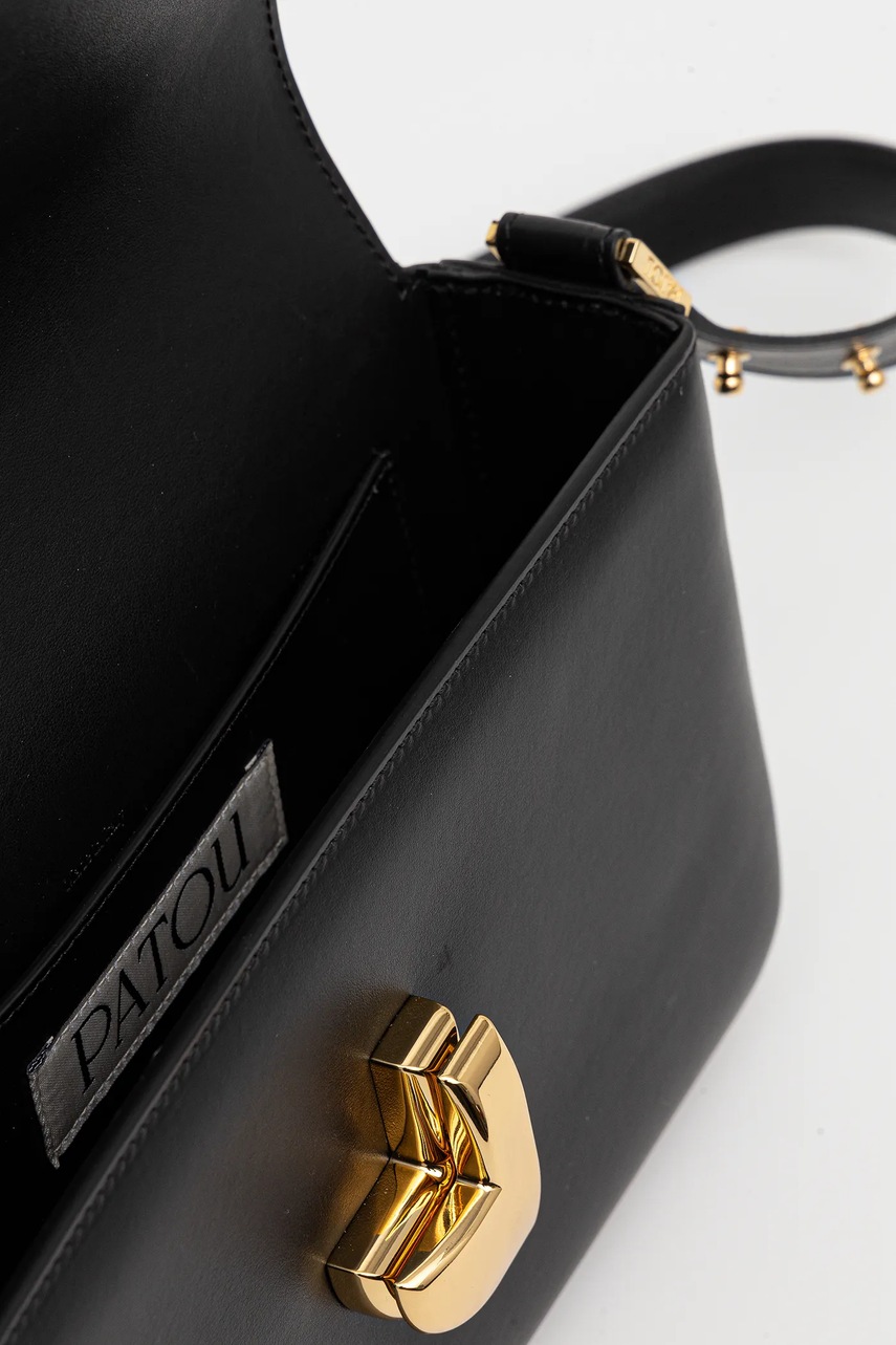 Δερμάτινη τσάντα Patou χρώμα: μαύρο, BA0175000 φωτογραφία
