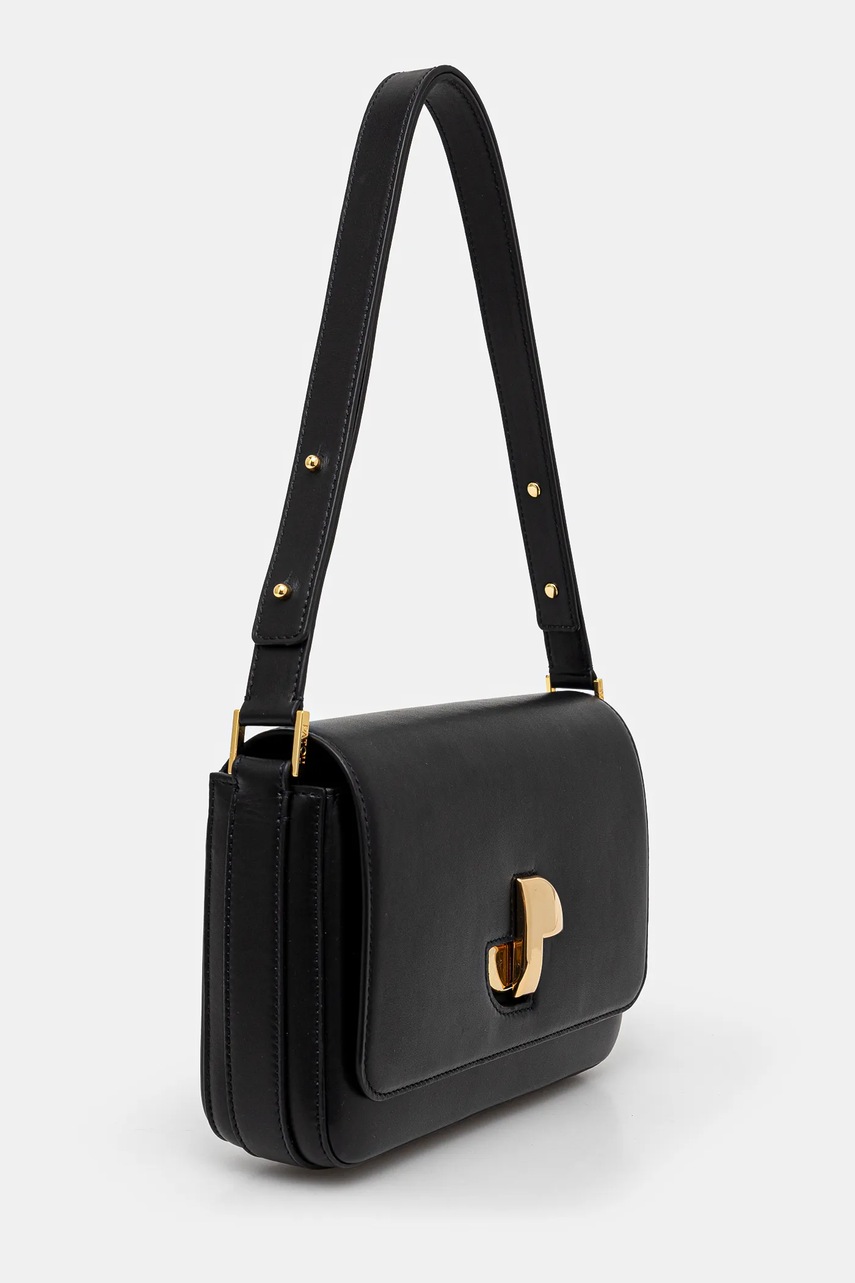 Δερμάτινη τσάντα Patou χρώμα: μαύρο, BA0175000 φωτογραφία