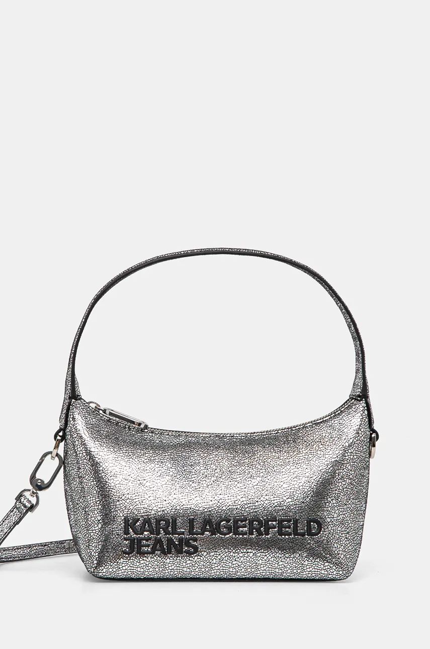 Karl Lagerfeld Jeans poseta culoarea argintiu, 246J3096