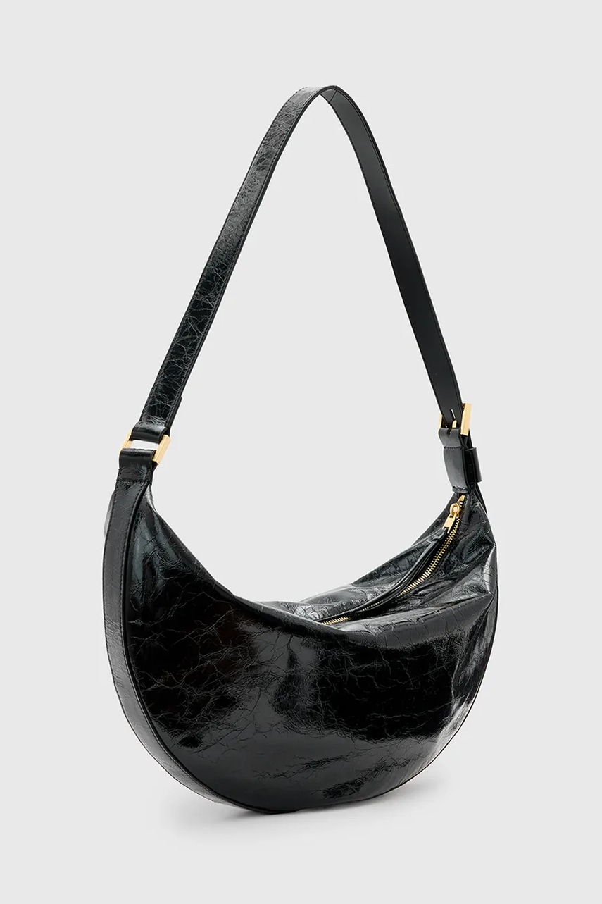 Кожаная сумочка AllSaints HALF MOON цвет чёрный W020XZ Кожаная сумочка AllSaints HALF MOON цвет чёрный W020XZ