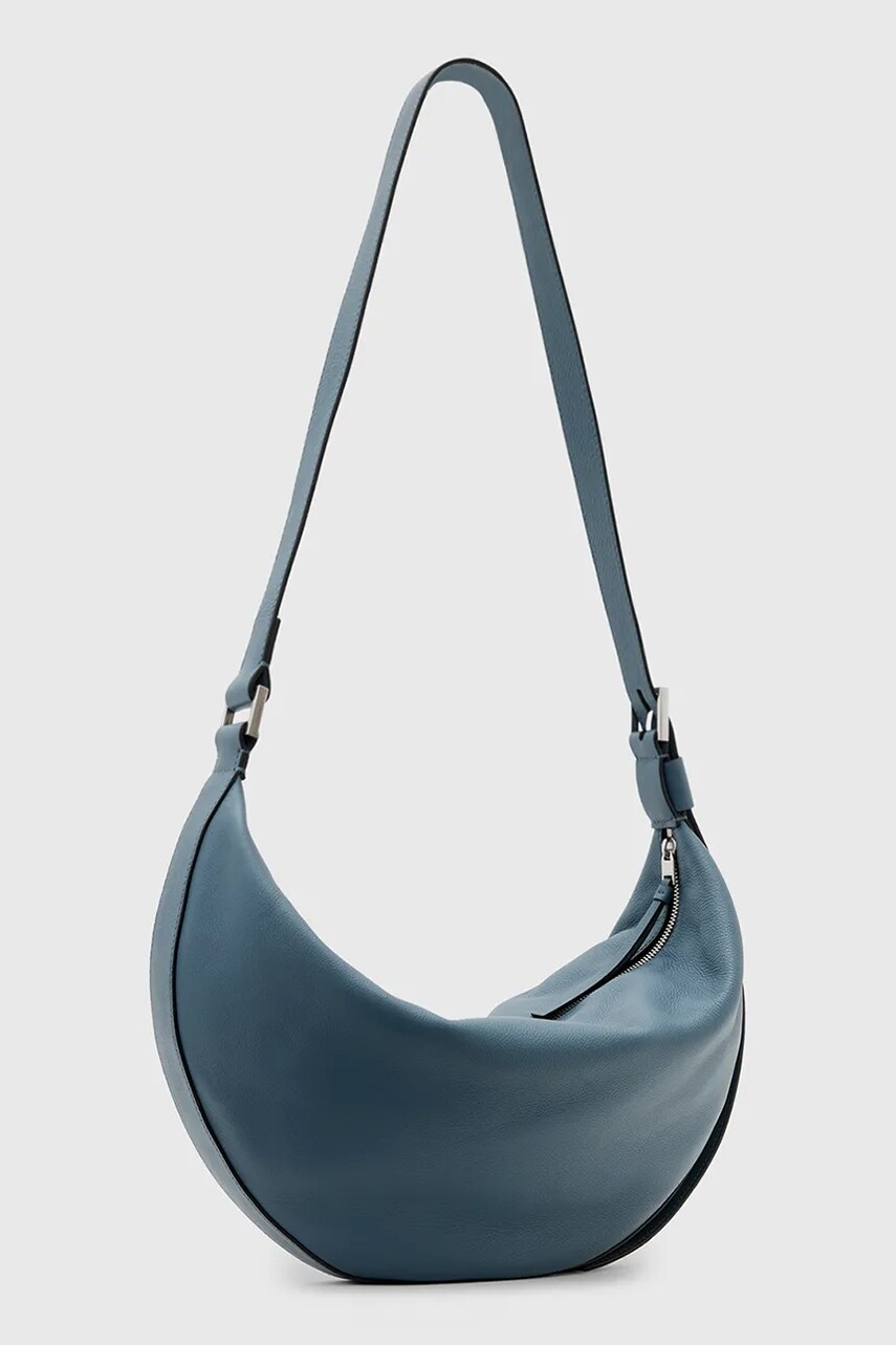 AllSaints bőr táska HALF MOON fekete, W052XB termék 2. képe