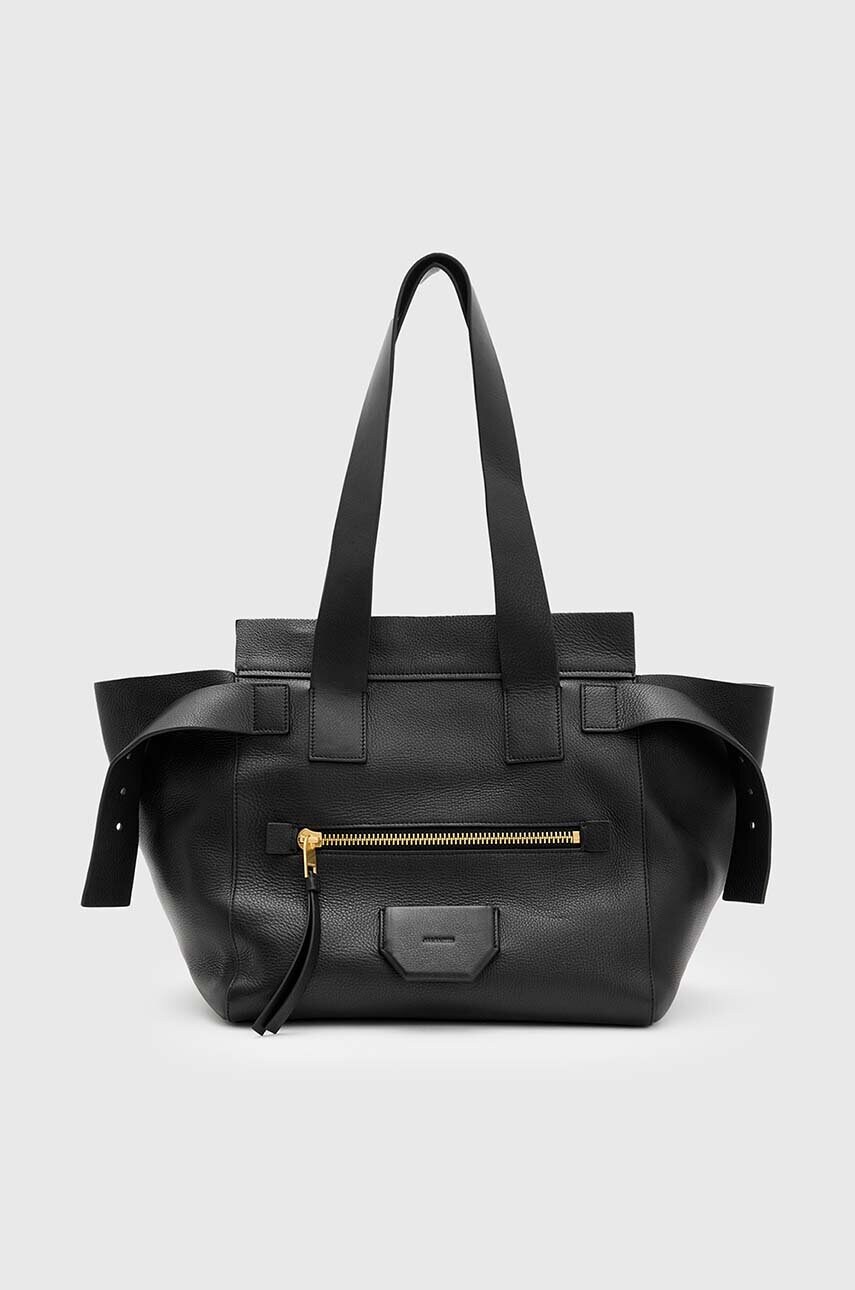 AllSaints poseta de piele PEREZ culoarea negru, W071XB