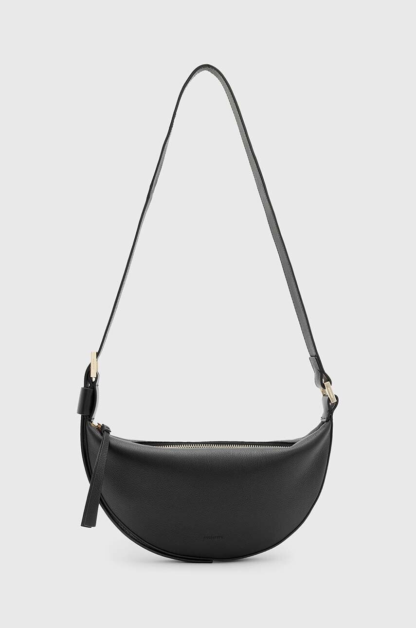 AllSaints poseta de piele HALF MOON culoarea negru, W301XB