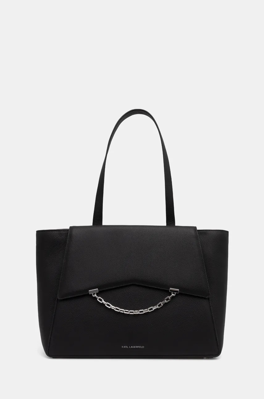 

Кожена чанта Karl Lagerfeld в черно 246W3001, Черен