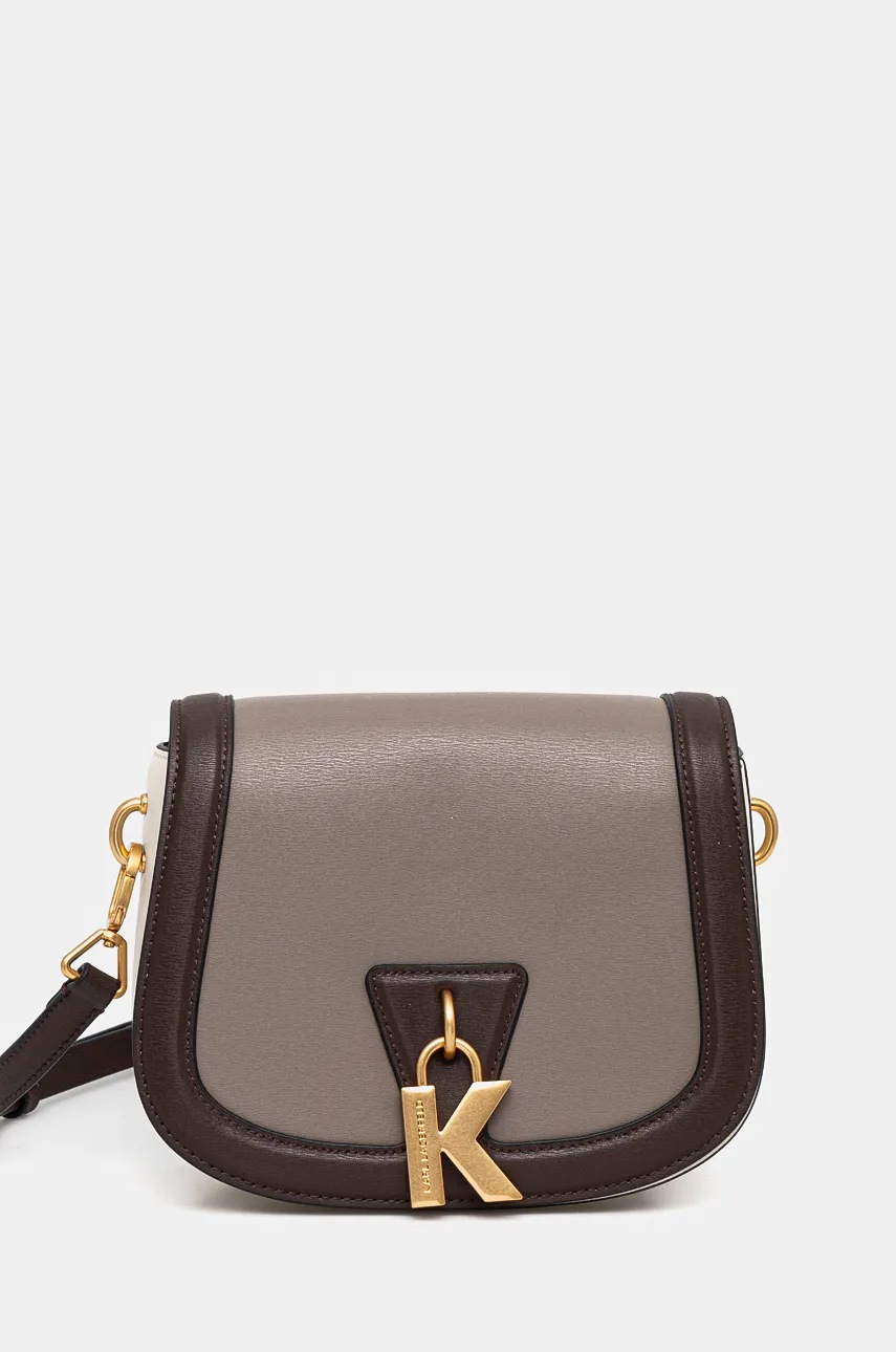 

Кожена чанта Karl Lagerfeld в сиво 246W3015, Сив