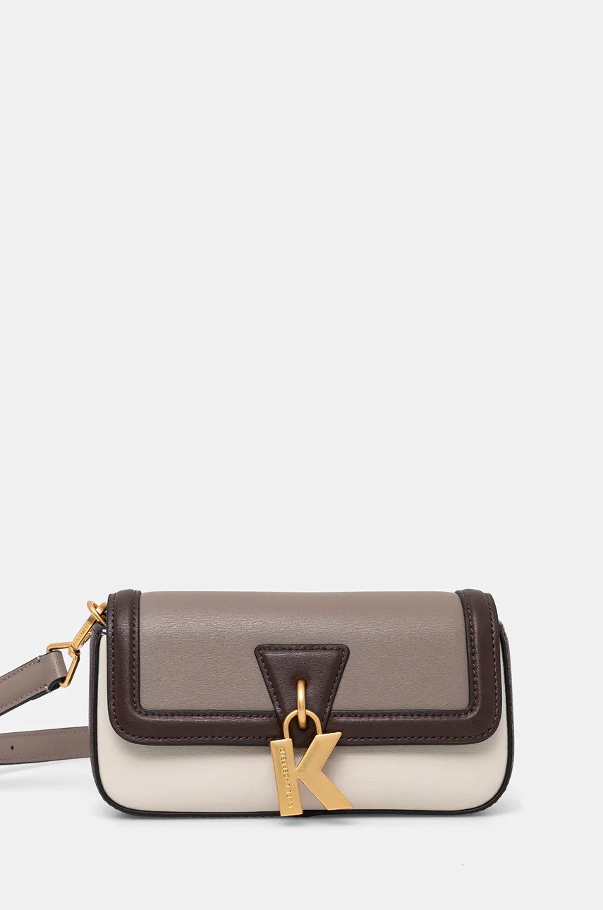 

Кожена чанта Karl Lagerfeld в сиво 246W3016, Сив