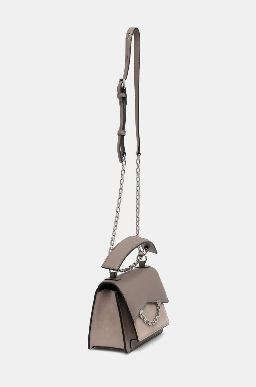 Кожаная сумочка Karl Lagerfeld цвет серый 246W3040 Кожаная сумочка Karl Lagerfeld цвет серый 246W3040