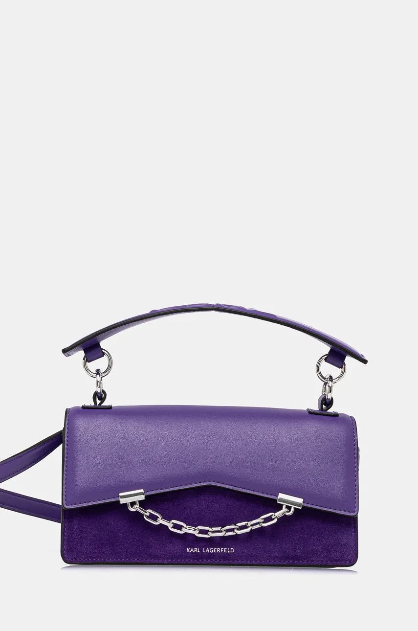 Karl Lagerfeld poseta de piele culoarea violet, 246W3041 Karl Lagerfeld poseta de piele culoarea violet, 246W3041
