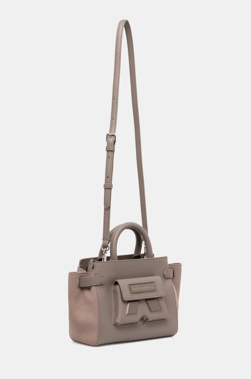 Кожаная сумочка Karl Lagerfeld цвет коричневый 246W3055 Кожаная сумочка Karl Lagerfeld цвет коричневый 246W3055