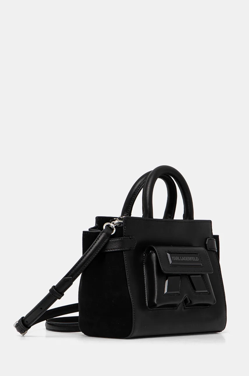 Кожаная сумочка Karl Lagerfeld цвет чёрный 246W3055 Кожаная сумочка Karl Lagerfeld цвет чёрный 246W3055
