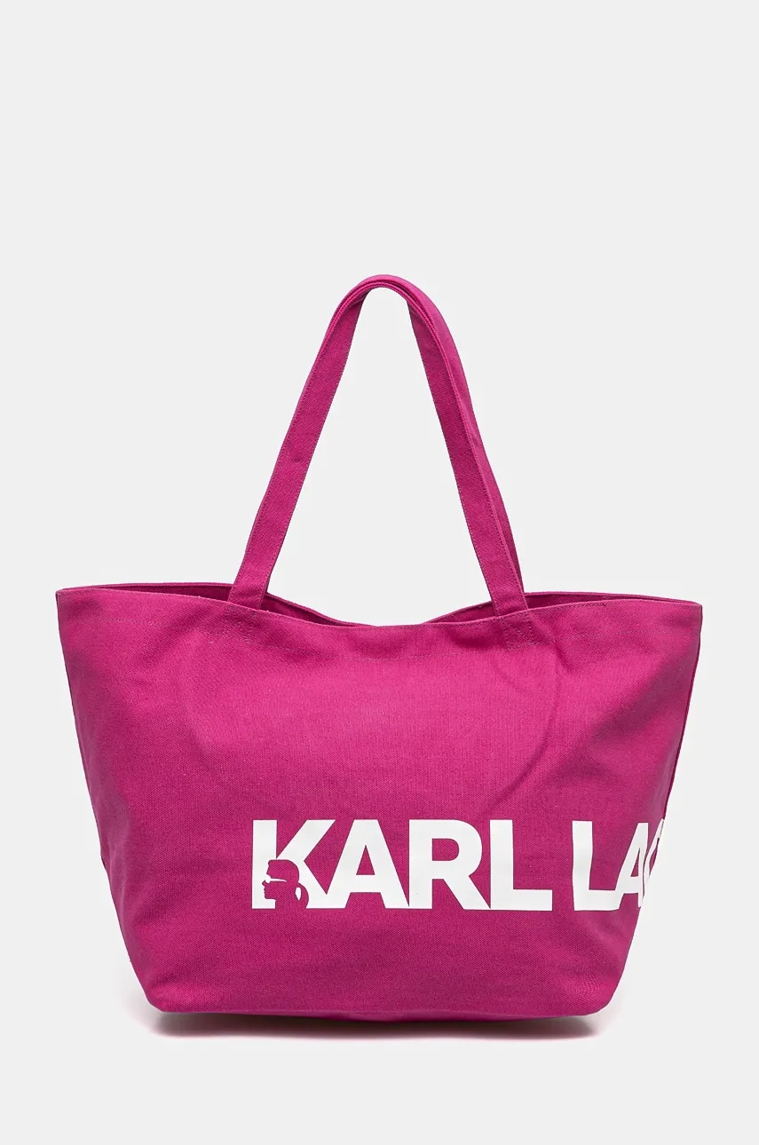 Karl Lagerfeld geanta de bumbac culoarea roz, 246W3886 Karl Lagerfeld geanta de bumbac culoarea roz, 246W3886