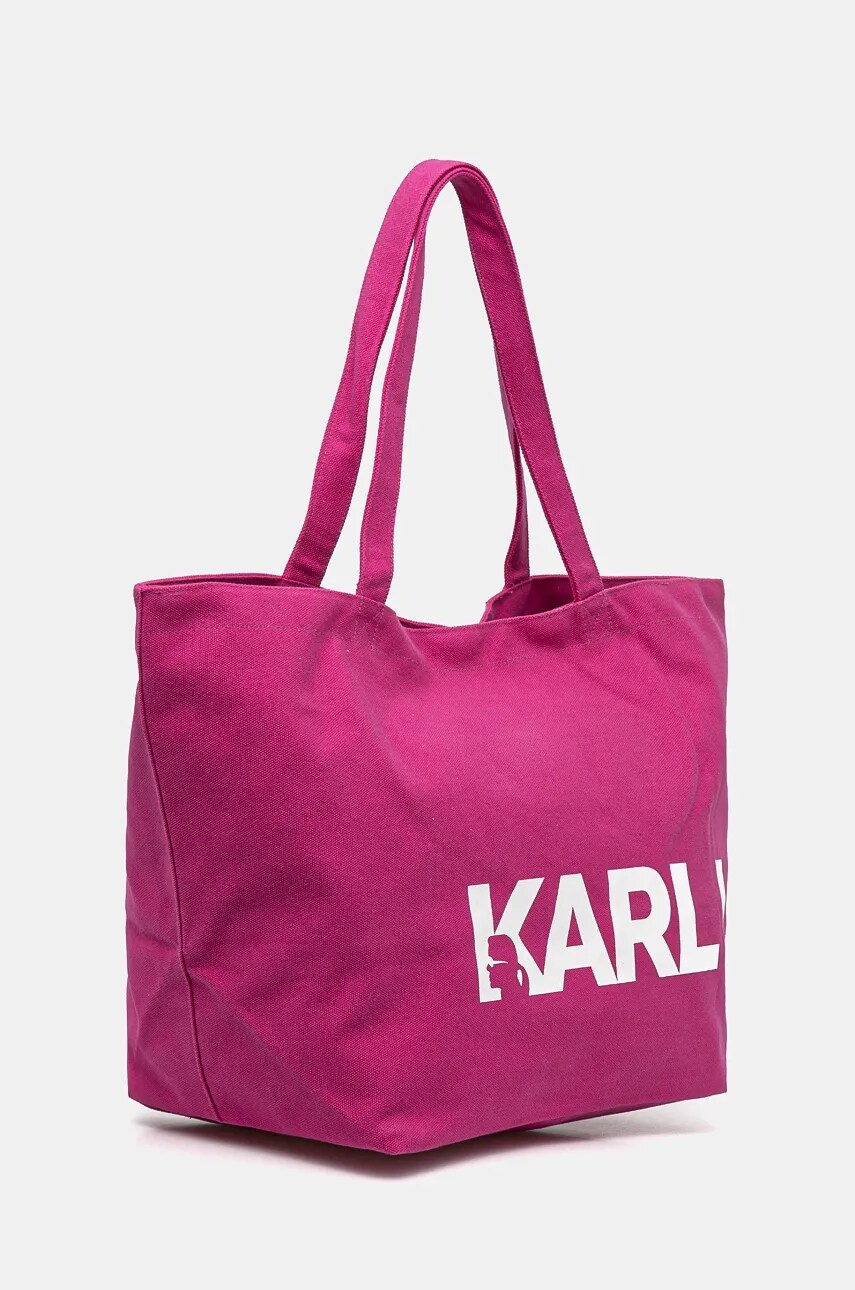 Хлопковая сумка Karl Lagerfeld цвет розовый 246W3886 Хлопковая сумка Karl Lagerfeld цвет розовый 246W3886