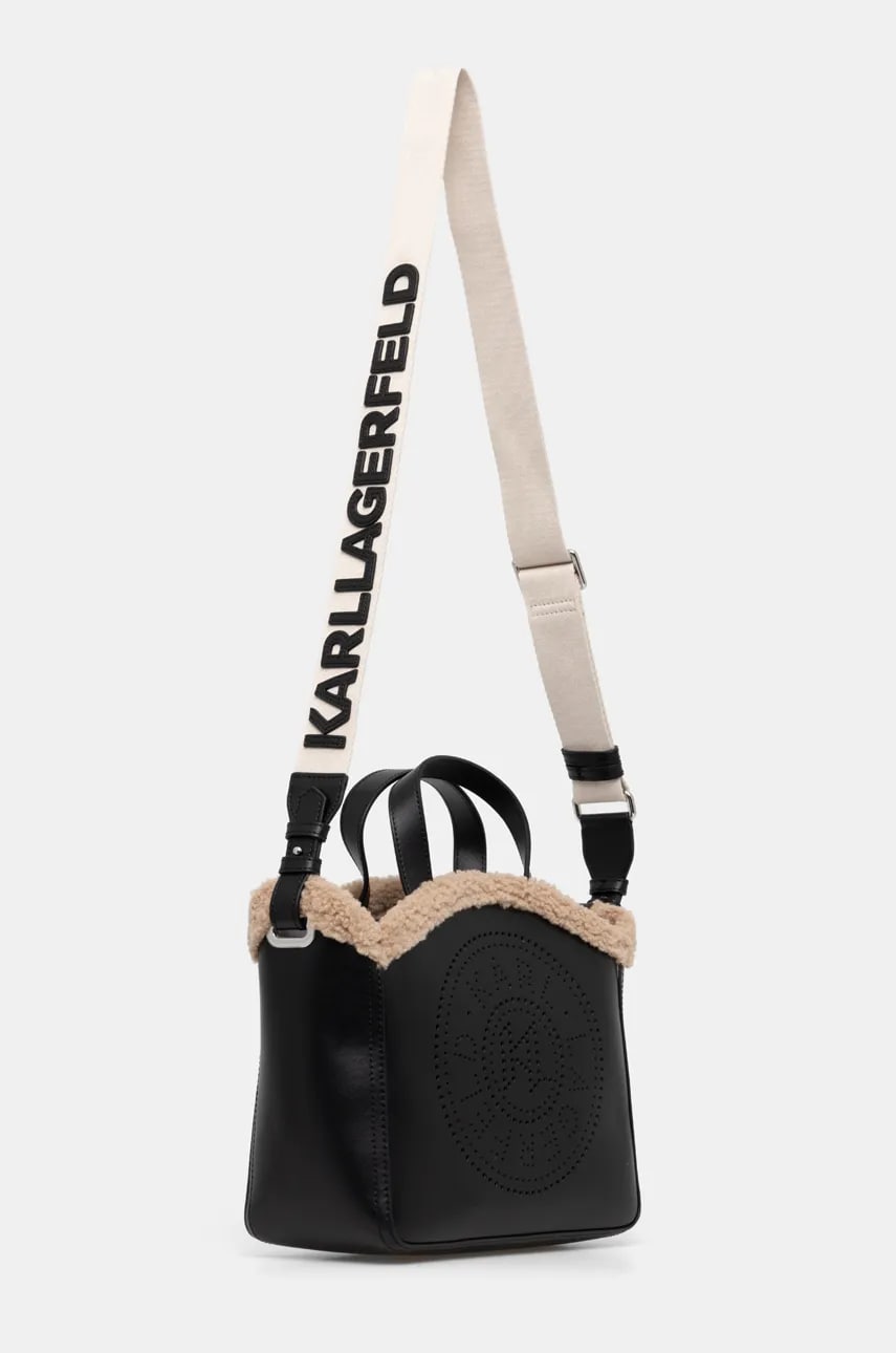 Кожаная сумочка Karl Lagerfeld цвет чёрный 246W3084 Кожаная сумочка Karl Lagerfeld цвет чёрный 246W3084