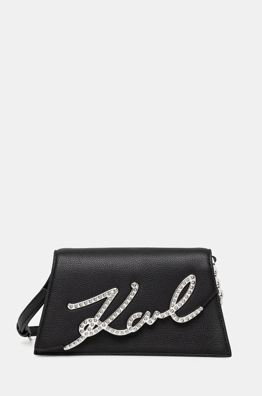 

Кожена чанта Karl Lagerfeld в черно 246W3096, Черен