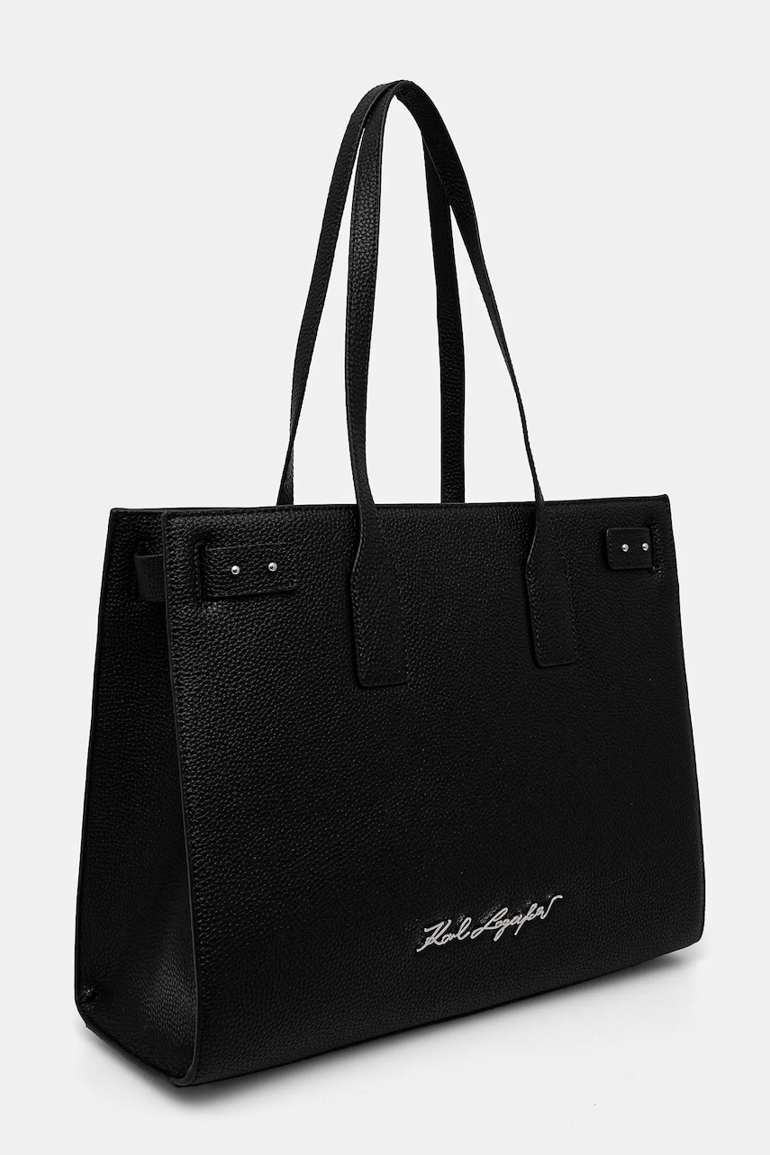 Кожаная сумочка Karl Lagerfeld цвет чёрный 24WW3007 Кожаная сумочка Karl Lagerfeld цвет чёрный 24WW3007