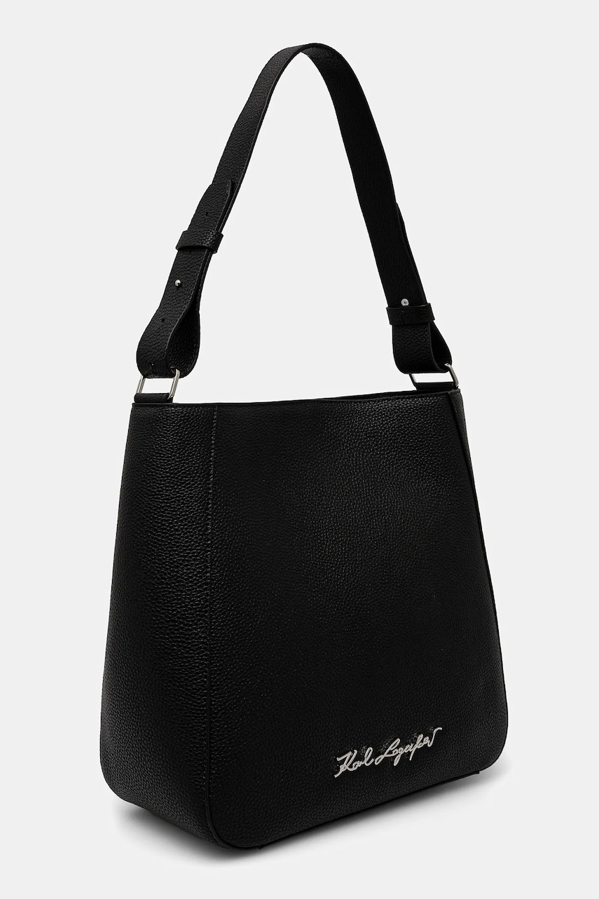 Кожаная сумочка Karl Lagerfeld цвет чёрный 24WW3009 Кожаная сумочка Karl Lagerfeld цвет чёрный 24WW3009