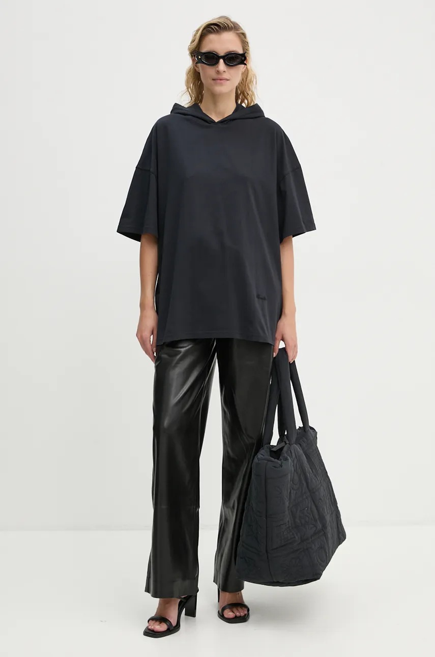 Τσάντα Nanushka SOFT TOTE χρώμα: μαύρο, NU24FWBT12451 φωτογραφία