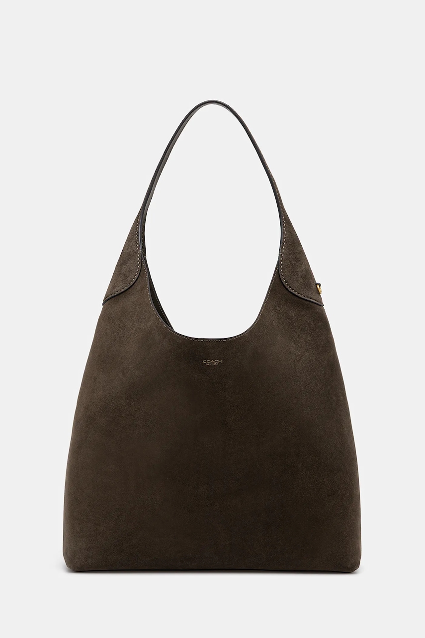 Coach geantă de mână din piele întoarsă Brooklyn culoarea verde, CW636