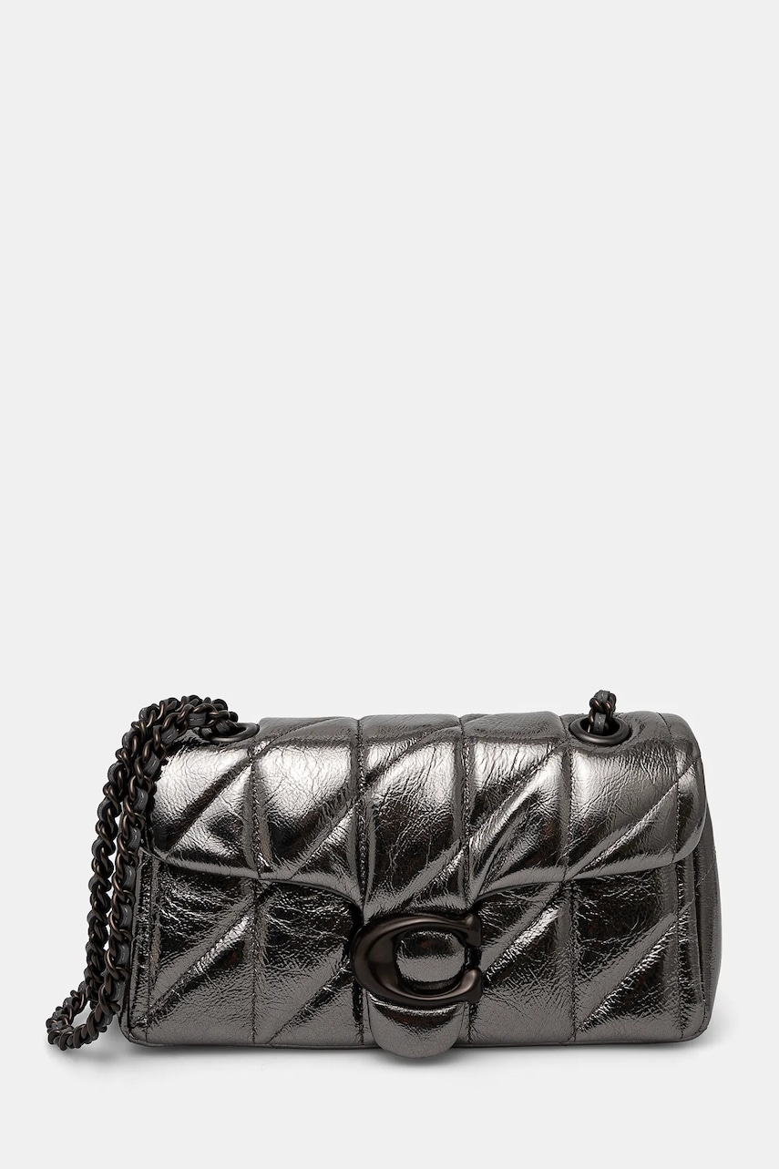 Coach poseta de piele Tabby culoarea argintiu, CW596