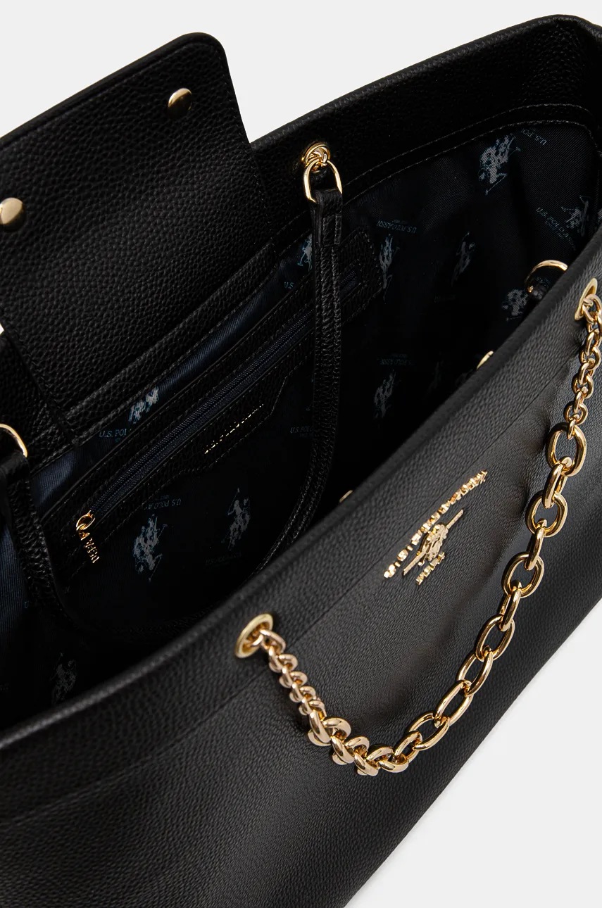 Τσάντα U.S. Polo Assn. Stanford χρώμα: μαύρο, BEUSS6369WVP φωτογραφία