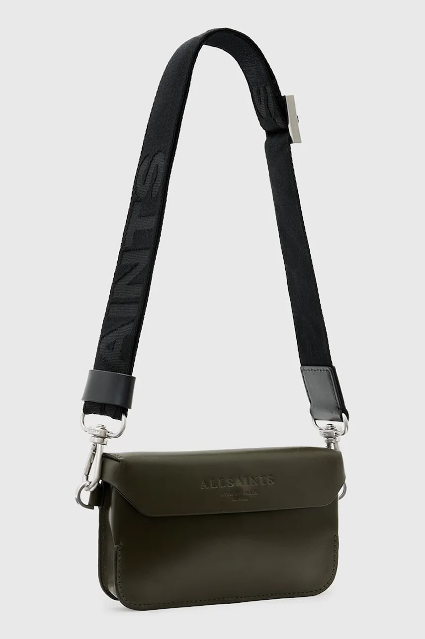 Кожаная сумочка AllSaints ZOE CROSSBODY цвет зелёный W312XB Кожаная сумочка AllSaints ZOE CROSSBODY цвет зелёный W312XB