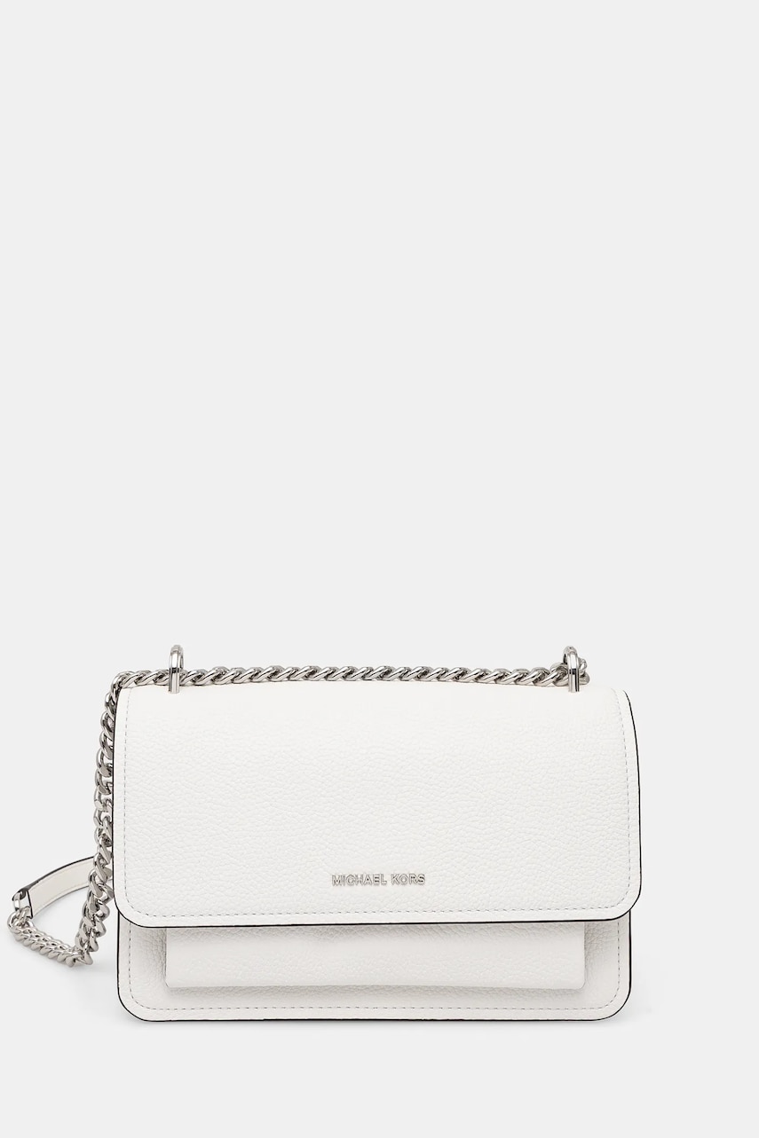 MICHAEL Michael Kors poseta de piele culoarea alb, 30T4SC7L3T