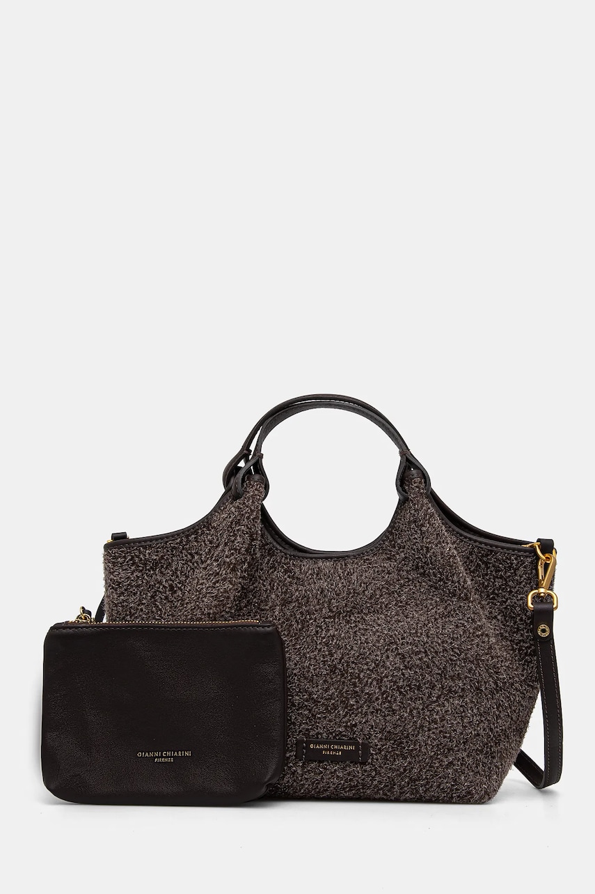 Gianni Chiarini geanta de mana din piele intoarsa culoarea maro, BS 11109 LDN-PL Gianni Chiarini geanta de mana din piele intoarsa culoarea maro, BS 11109 LDN-PL