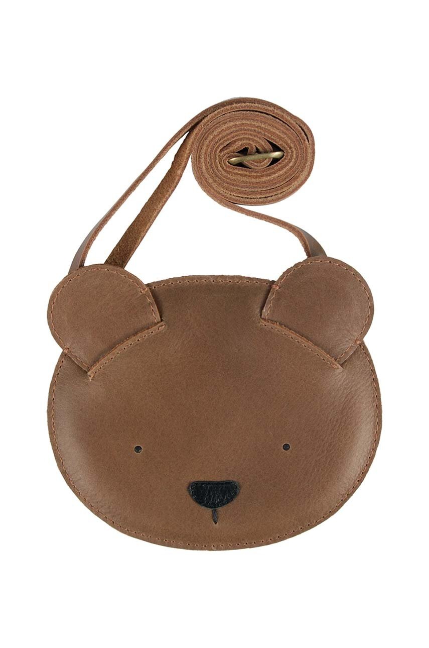 Детская кожаная сумочка Donsje Britta Classic Purse Bear цвет коричневый 5001001